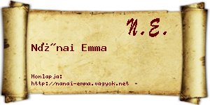 Nánai Emma névjegykártya