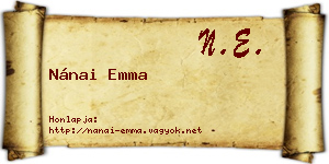 Nánai Emma névjegykártya
